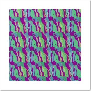 Contemporary Retro Abstract Purple Surface Pattern - Hall of Mirrors Posters and Art